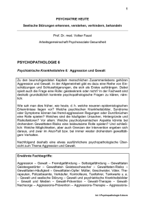 Psychopathologie 6: Aggression und Gewalt