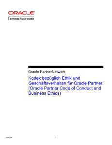 Kodex bezüglich Ethik und Geschäftsverhalten für Oracle Partner
