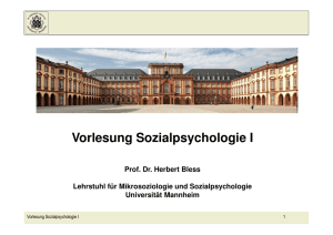 Vorlesung Sozialpsychologie I - sozpsy