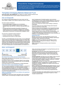 Wesentliche Anlegerinformationen Templeton Emerging Markets