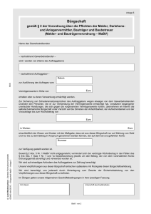 Bürgschaft gemäß § 2 der Verordnung über die Pflichten der Makler