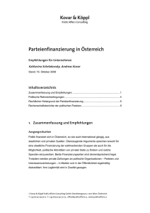 Parteienfinanzierung in Österreich - Kovar & Partners | Public Affairs