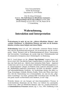 Wahrnehmung, Interaktion und Interpretation