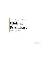 Klinische Psychologie (Butcher et al., 2009)