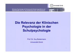 Relevanz der Klinischen Psychologie in der Schulpsychologie
