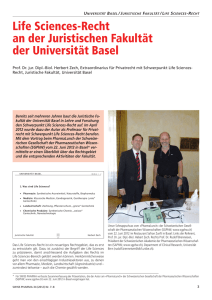 Life Sciences-Recht an der Juristischen Fakultät der Universität Basel