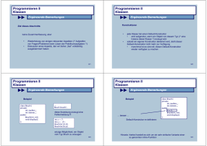 Programmieren II Klassen Programmieren II Klassen