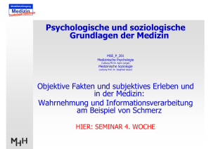 Psychologische und soziologische Grundlagen der Medizin