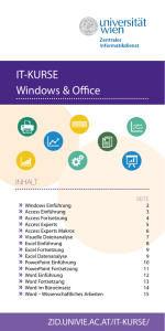IT-KURSE Windows & Office - Zentraler Informatikdienst
