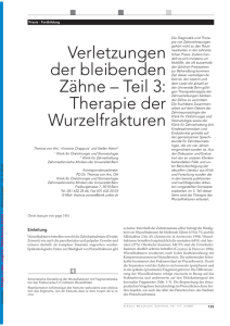 Verletzungen der bleibenden Zähne – Teil 3: Therapie der