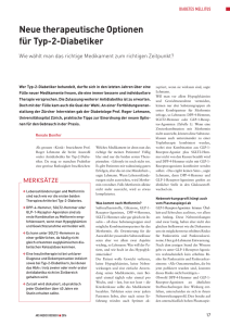 Neue therapeutische Optionen für Typ-2-Diabetiker