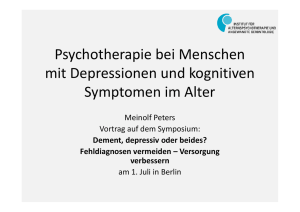 Vortrag Prof. Dr. Meinolf Peters: Psychotherapie bei Menschen mit