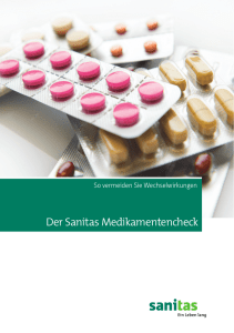 Flyer Sanitas Medikamentencheck mit Checkliste für Ihr Gespräch