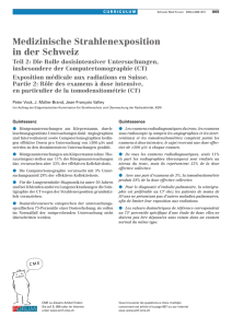 Medizinische Strahlenexposition in der Schweiz. Teil 2: Die Rolle