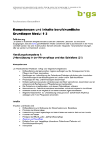 Kompetenzen und Inhalte berufskundliche Grundlagen - BGS-Chur