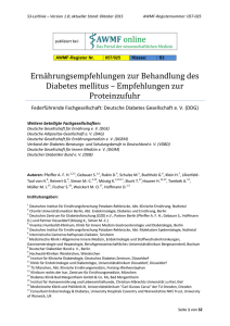 Ernährungsempfehlungen zur Behandlung des Diabetes mellitus