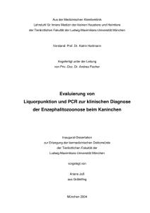 Evaluierung von Liquorpunktion und PCR zur klinischen Diagnose