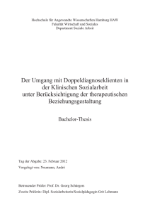 Der Umgang mit Doppeldiagnoseklienten in der Klinischen