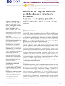 Leitlinie für die Diagnose, Prävention und Behandlung des