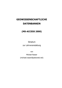 GEOWISSENSCHAFTLICHE DATENBANKEN