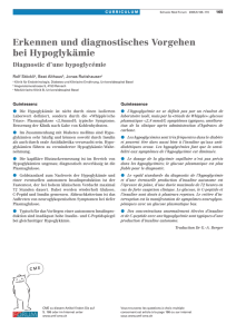 Erkennen und diagnostisches Vorgehen bei Hypoglykämie