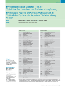Die S2-Leitlinie: Psychosoziales und Diabetes (Teil 2)