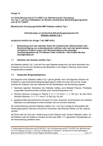 Medizinische Versorgungsinhalte DMP Diabetes mellitus Typ 1