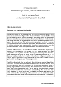 Rückenschmerzen - Psychosoziale Gesundheit