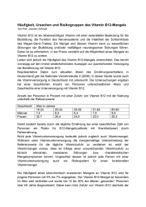 Häufigkeit, Ursachen und Risikogruppen des Vitamin B12