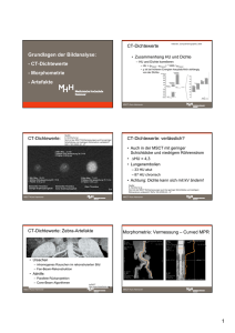 1 Grundlagen der Bildanalyse: - CT-Dichtewerte
