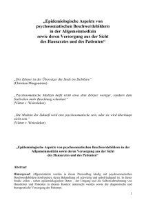 Epidemiologische Aspekte von psychosomatischen