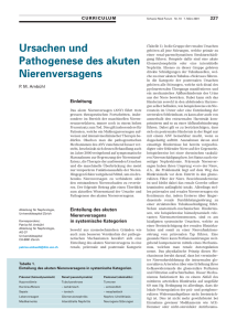 Ursachen und Pathogenese des akuten Nierenversagens