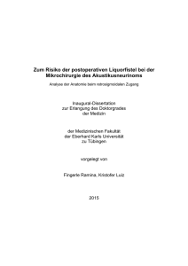 Zum Risiko der postoperativen Liquorfistel bei der Mikrochirurgie