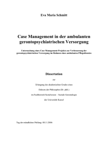 Case Management in der ambulanten gerontopsychiatrischen