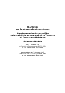 Zahnersatz-Richtlinie, Stand 01.01.2008