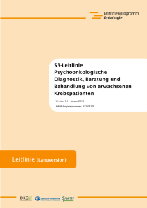 S3-Leitlinie: Psychoonkologische Diagnostik, Beratung