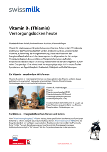 Vitamin B1 (Thiamin). Versorgungslücken heute