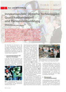 Innovationsfeld Optische Technologien: Qualifikationsbedarf und