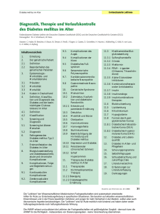 Diagnostik, Therapie und Verlaufskontrolle des Diabetes mellitus im