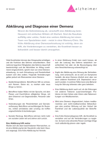 Abklärung und Diagnose einer Demenz