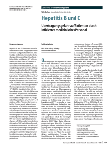 Hepatitis B und C. &Uuml;bertragungsgefahr auf Patienten durch