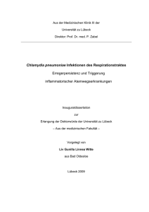 Chlamydia pneumoniae Infektionen des Respirationstraktes