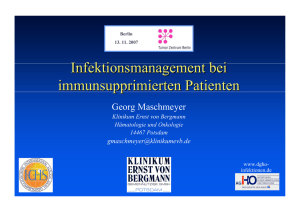 Infektionsmanagement bei immunsupprimierten Patienten