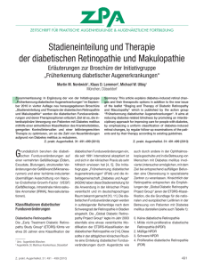 Stadieneinteilung und Therapie der diabetischen Retinopathie und