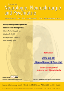 Neuropsychologische Aspekte bei intrakraniellen Meningeomen