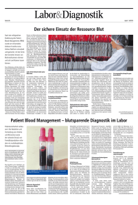 Der sichere Einsatz der Ressource Blut Patient Blood Management