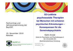 S3-Leitlinie Psychosoziale Therapien bei schweren psych