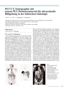 PET/CT-Tomographie mit neuem PET