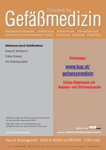 Infektionen durch Gef&auml;&szlig;katheter