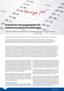 Erweitertes Vorsorgeangebot für asbestverursachte Erkrankungen